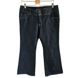Lands End Woman New  Dark Flare Jeans Stretch Vintage Dead Stock Retro Hipster